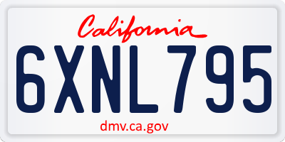 CA license plate 6XNL795