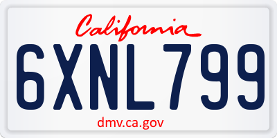 CA license plate 6XNL799