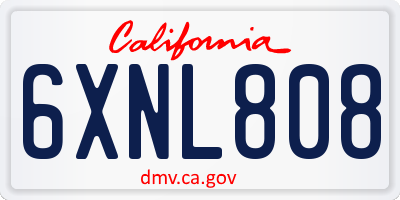 CA license plate 6XNL808