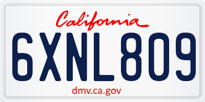 CA license plate 6XNL809