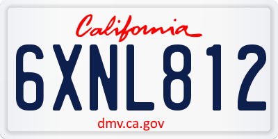 CA license plate 6XNL812