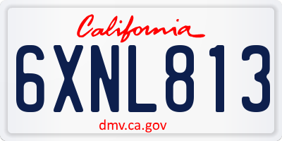 CA license plate 6XNL813