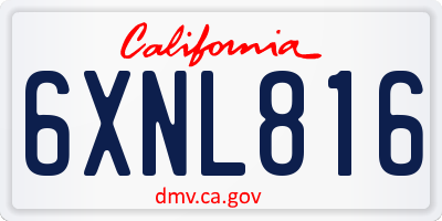 CA license plate 6XNL816