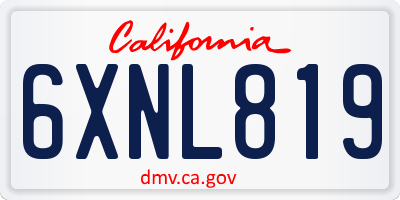 CA license plate 6XNL819