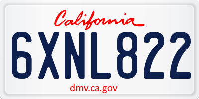 CA license plate 6XNL822