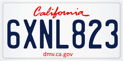 CA license plate 6XNL823