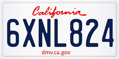 CA license plate 6XNL824