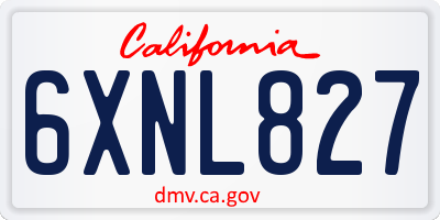 CA license plate 6XNL827