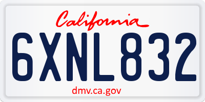 CA license plate 6XNL832