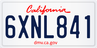 CA license plate 6XNL841