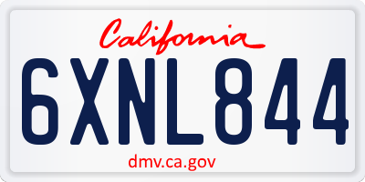 CA license plate 6XNL844