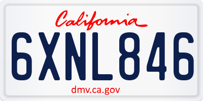 CA license plate 6XNL846