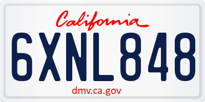 CA license plate 6XNL848