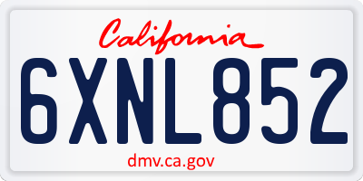 CA license plate 6XNL852