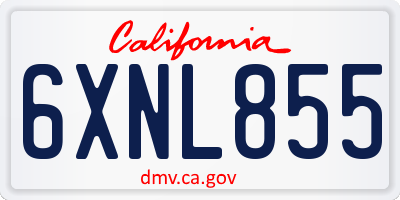 CA license plate 6XNL855
