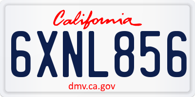 CA license plate 6XNL856