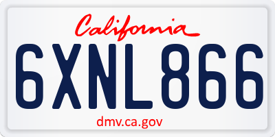 CA license plate 6XNL866