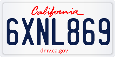 CA license plate 6XNL869