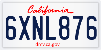 CA license plate 6XNL876