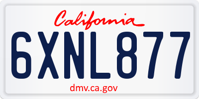 CA license plate 6XNL877