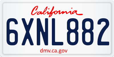 CA license plate 6XNL882