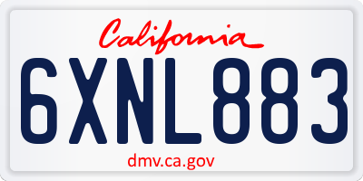 CA license plate 6XNL883