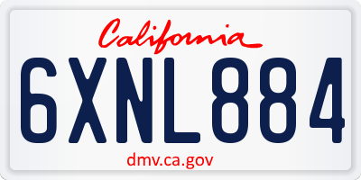CA license plate 6XNL884
