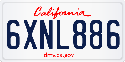 CA license plate 6XNL886