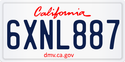 CA license plate 6XNL887