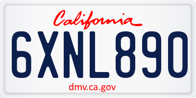 CA license plate 6XNL890