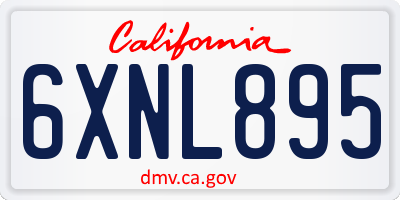 CA license plate 6XNL895
