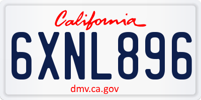 CA license plate 6XNL896