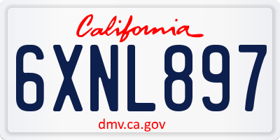 CA license plate 6XNL897