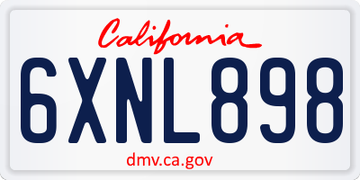 CA license plate 6XNL898