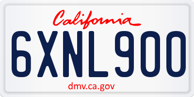 CA license plate 6XNL900