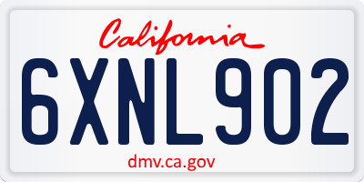 CA license plate 6XNL902