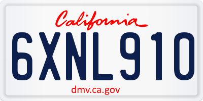 CA license plate 6XNL910