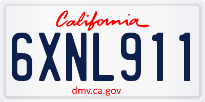 CA license plate 6XNL911