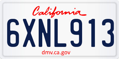 CA license plate 6XNL913