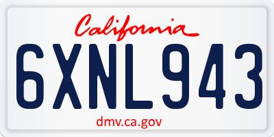 CA license plate 6XNL943