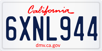 CA license plate 6XNL944