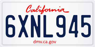 CA license plate 6XNL945