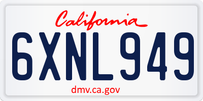 CA license plate 6XNL949