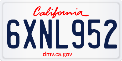 CA license plate 6XNL952