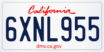 CA license plate 6XNL955