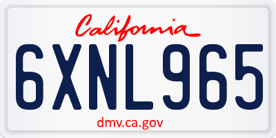 CA license plate 6XNL965
