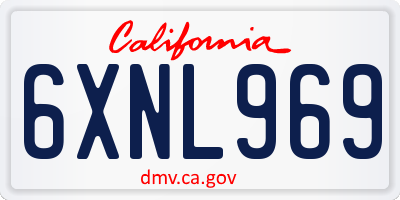 CA license plate 6XNL969