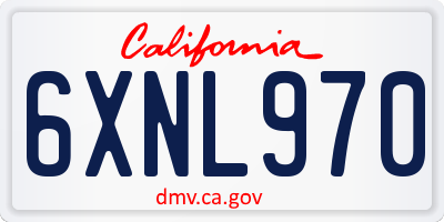 CA license plate 6XNL970