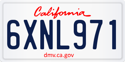 CA license plate 6XNL971