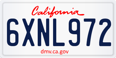 CA license plate 6XNL972